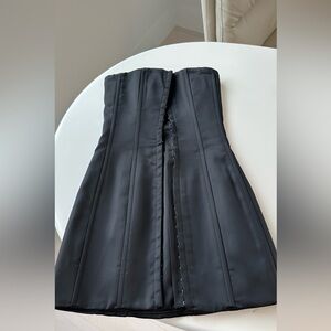 GUIZIO Elegant Black Corset Dress